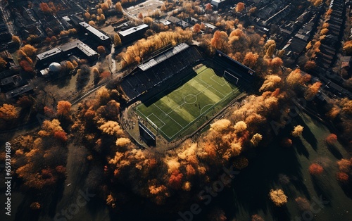 Aerial Closeup of Rugby Match Location photo