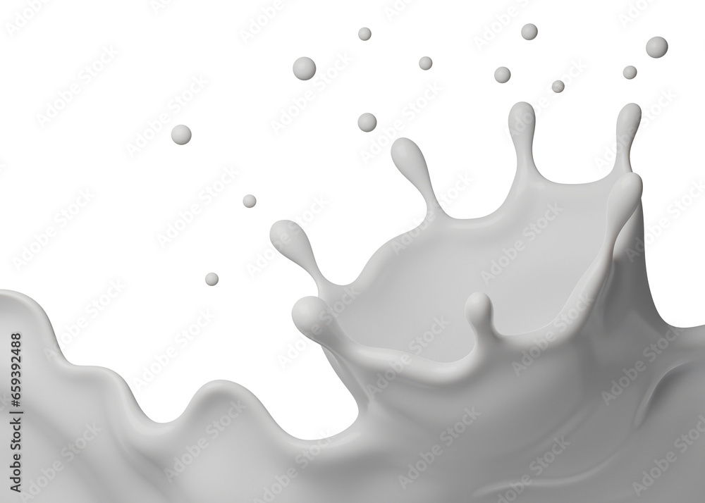 PSD Milk Splash 3D Rendering PSD Milk Splash 3D Rendering