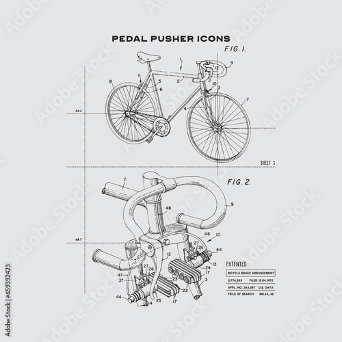 free vector bicycle and lettering design.
