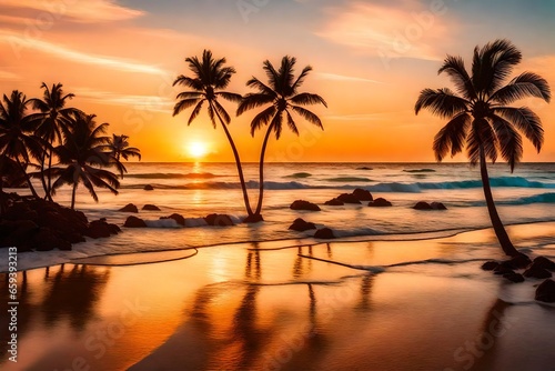 sunset at the beach beautiful view © Ayesha