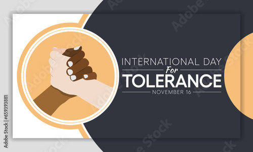 International day for Tolerance is observed every year on November 16, to generate public awareness of the dangers of intolerance. vector illustration