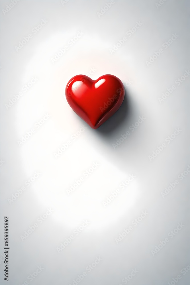 Obraz premium heart on a white background, generative AI