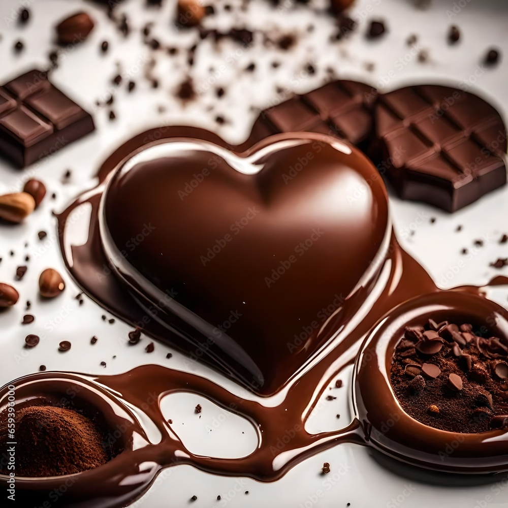 heart shaped chocolate, generative AI heart shaped chocolate, generative AI