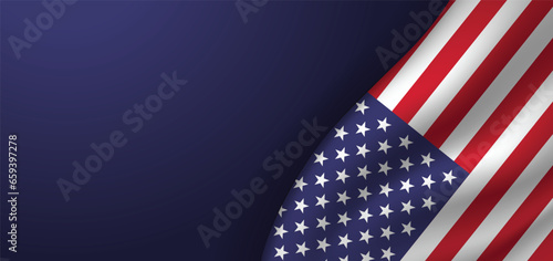 Fototapeta Naklejka Na Ścianę i Meble -  American flag background vector empty USA poster