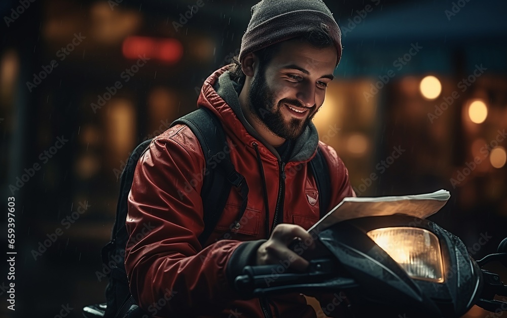 Young Guy Accepting Orders via Phone and Writing