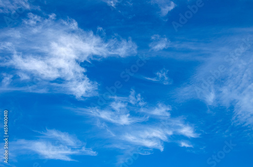 White clouds in blue sky.