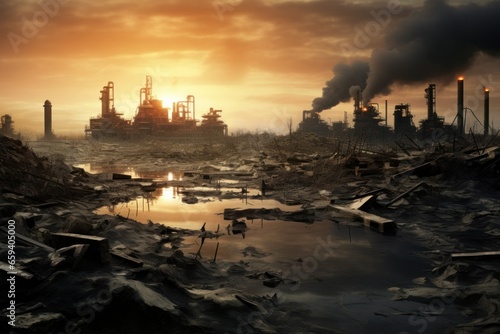 environmental pollution  factories near water