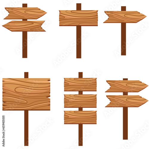 Set of wooden signs clipart