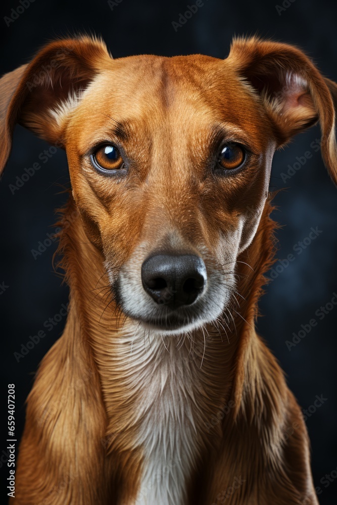 Graceful Greyhound dog sitting with a slender and elegant posture, Generative AI Graceful Greyhound dog sitting with a slender and elegant posture, Generative AI