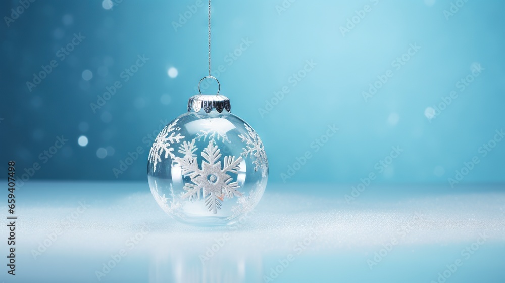 a glass ornament with a snowflake design. generative ai a glass ornament with a snowflake design. generative ai