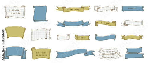 hand drawn ribbon vector design frame(winter)