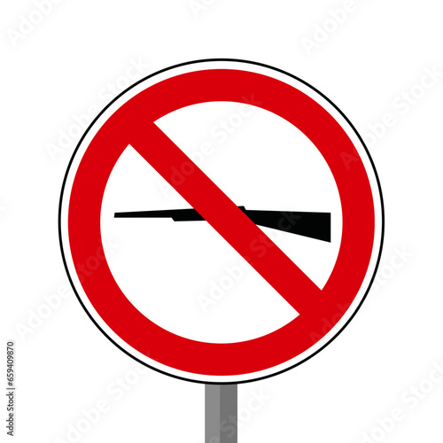 Free Download arme fusil Interdit Panneau signalisation rond rouge metal - GFXLoad