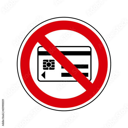 carte banquaire Interdit Panneau signalisation rond rouge