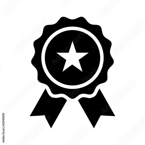 gold star medal, vector icon photo