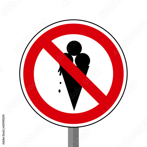 glace Interdit Panneau signalisation rond rouge metal