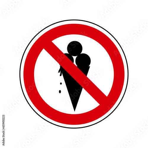 glace Interdit Panneau signalisation rond rouge