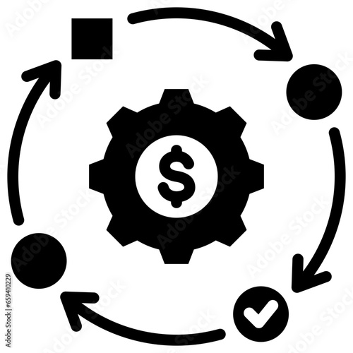 Business Process Glyph Icon