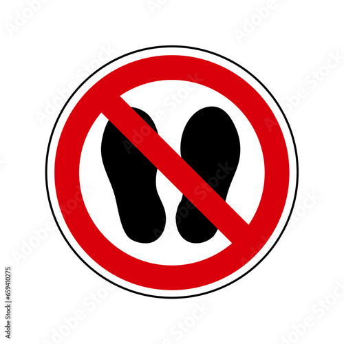 marcher Interdit Panneau signalisation rond rouge