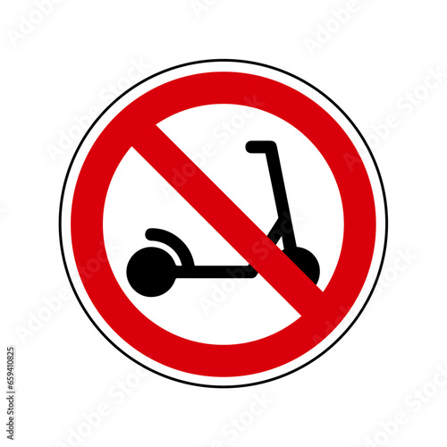 trottinette Interdit Panneau signalisation rond rouge