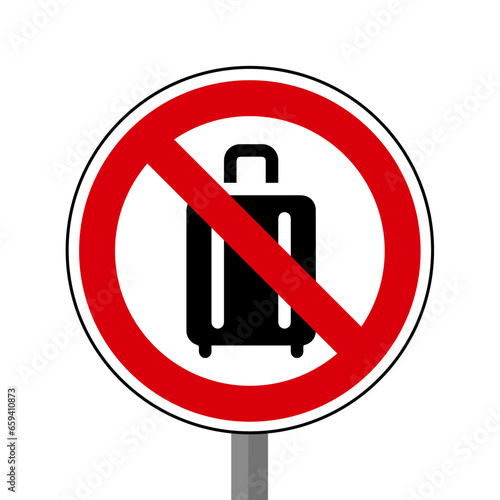 valise Interdit Panneau signalisation rond rouge metal