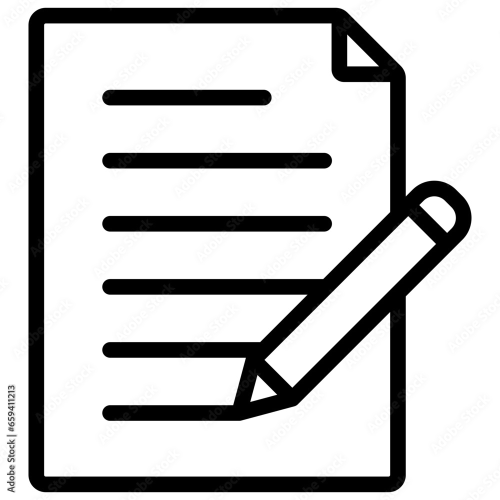 Writing Outline Icon Writing Outline Icon