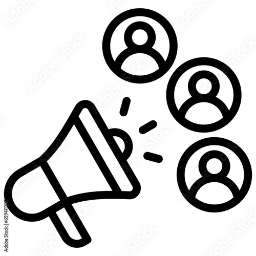 Public Relations Outline Icon