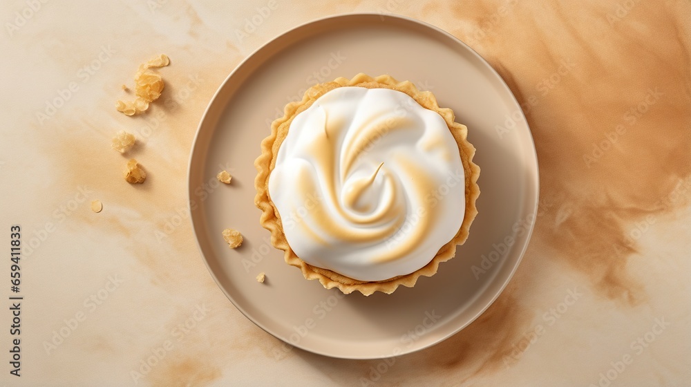 a pastry with a swirl on top of it on a plate. generative ai a pastry with a swirl on top of it on a plate. generative ai