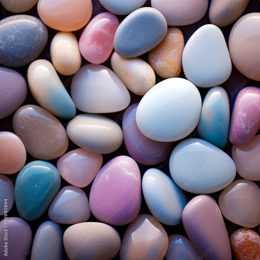 pastel colored pebble stones background. pastel colored pebble stones background.