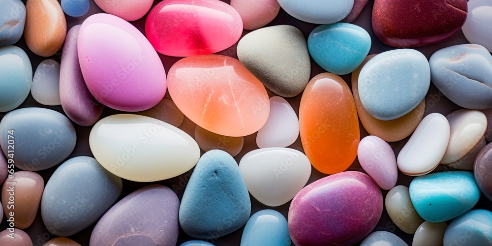 pastel colored pebble stones background. pastel colored pebble stones background.