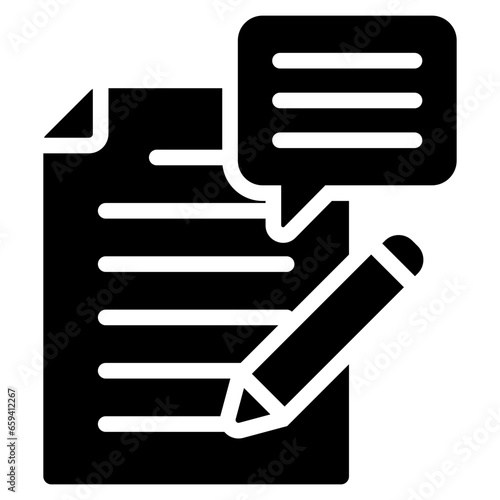 Speech Writing Glyph Icon
