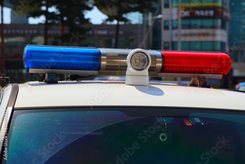 Canvas Print Korean police car in Seoul