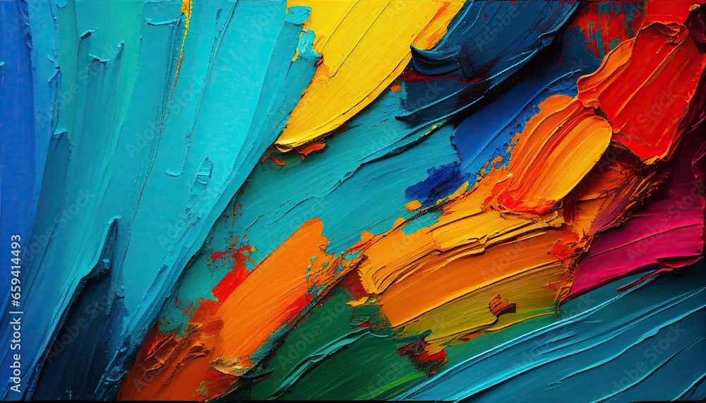 Obraz premium Abstract colorful artistic acrylic brush strokes