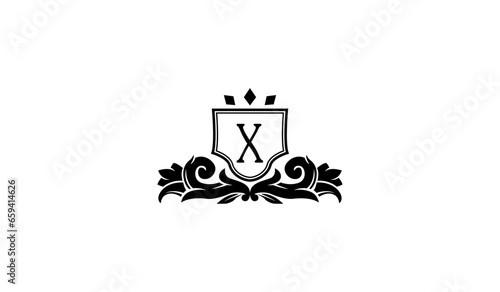 Black Elegant Logo Flat Style X
