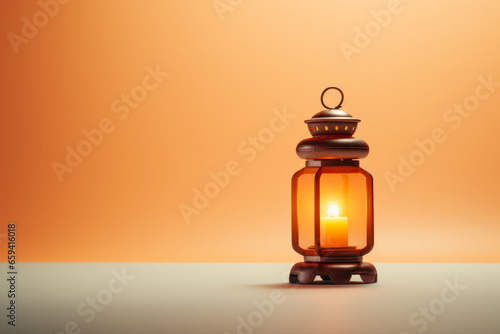 Floating lantern ritual during Asian New Year isolated on a gradient background 