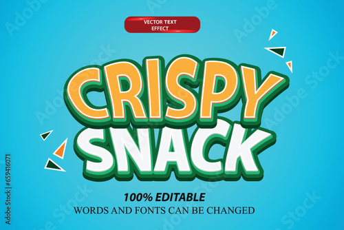 3d editable text effect crispy snack retro design template