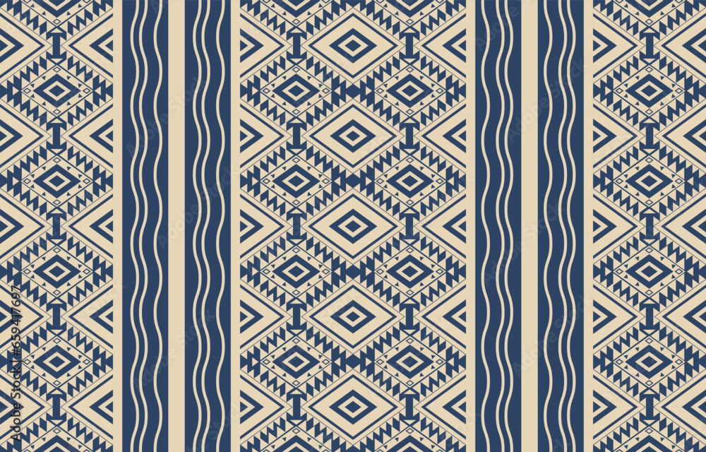 Obraz premium Ethnic abstract ikat art. Aztec ornament print. geometric ethnic pattern seamless color oriental. Design for background ,curtain, carpet, wallpaper, clothing, wrapping, Batik, vector illustration.