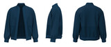 Navy Blue Jacket isolated. Sweater jacket with zipper