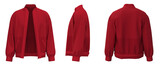 Red Jacket isolated. Sweater jacket with zipper