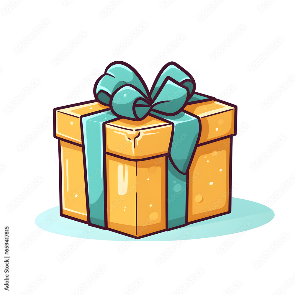 Obraz premium gift box - cartoon icon - illustration - white background