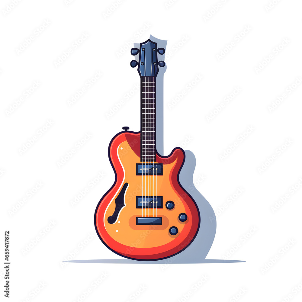 Fototapeta premium guitar - cartoon icon - illustration - white background