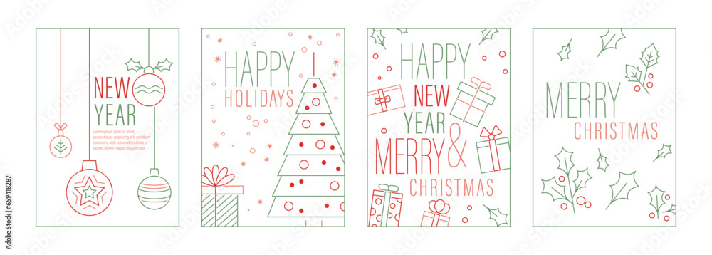 New year postcard design. Editable vector illustration New year postcard design. Editable vector illustration