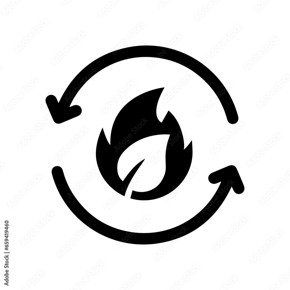 Simple icon of Biogas. Renewable energy and green environment. Simple icon of Biogas. Renewable energy and green environment.
