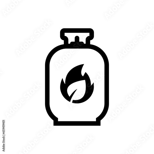 Simple icon of Biofuel bottle. Renewable energy and green environment. Biogas concept