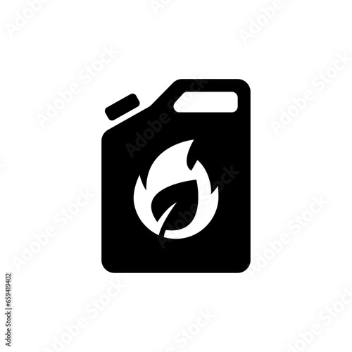 Simple icon of Biofuel can. Renewable energy and green environment. Biogas concept