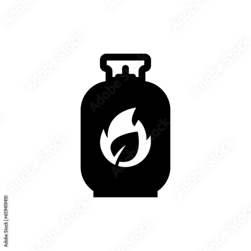 Simple icon of Biofuel bottle. Renewable energy and green environment. Biogas concept