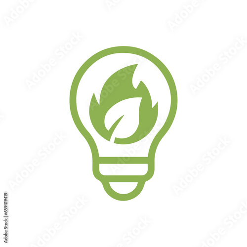 Simple light bulb Biofuel icon. Renewable energy and green environment. electricity generated by biogas concept