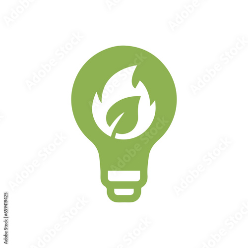 Simple light bulb Biofuel icon. Renewable energy and green environment. electricity generated by biogas concept