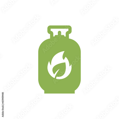 Simple icon of Biofuel bottle. Renewable energy and green environment. Biogas concept