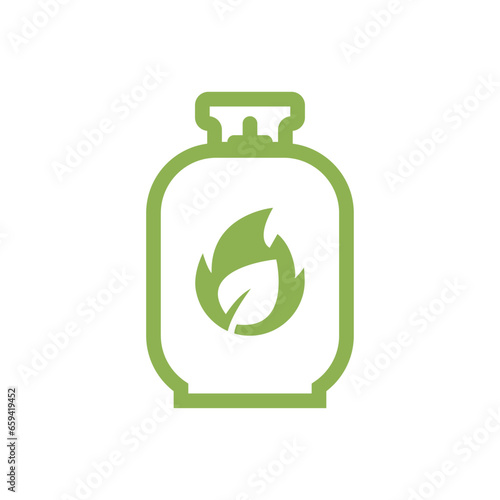 Simple icon of Biofuel bottle. Renewable energy and green environment. Biogas concept