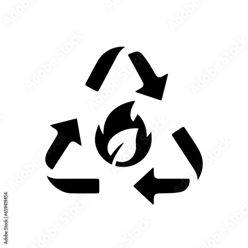 Simple icon of Biogas. Renewable energy and green environment.